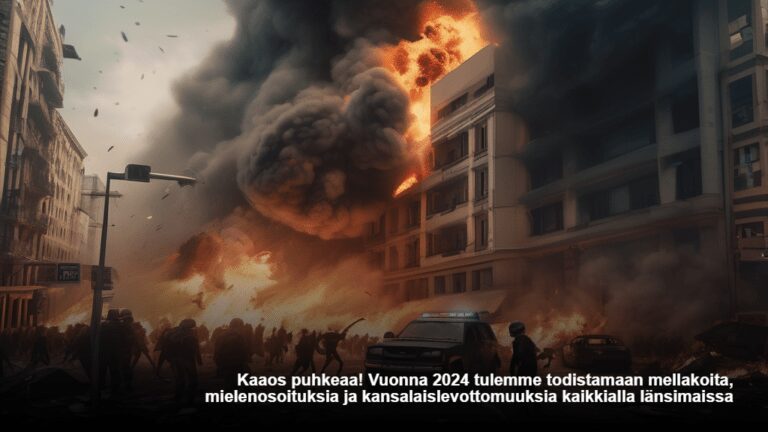 Kaaos puhkeaa! Vuonna 2024 tulemme todistamaan mellakoita, mielenosoituksia ja kansalaislevottomuuksia kaikkialla länsimaissa